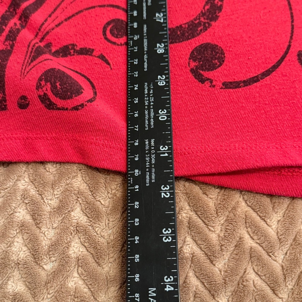 Energe World Wear Womens XL Red Black Scroll Print Open Front Cardigan High Low - Picture 5 of 9